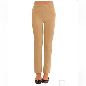 NWT GRETCHEN SCOTT Ultra Suede Gripe Leas Pant - Classic Style in Beige